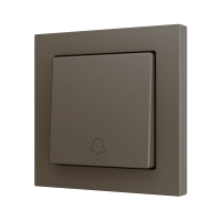 Zennio ZS551PB1DM ZS55, Простая мягкая кнопка для 1 двоичного входа 55x55 мм – Значок дверного звонка, Мокко