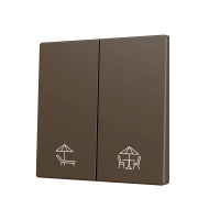 Zennio ZS70CSOFT22MC ZS70, Накладка для двух кнопок KNX Soft 70x70 мм, Наклон вниз, Мокко, На заказ