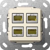 Gira 569801 Вставка Modular Jack RJ45 кат.6A 10 Гбит Ethernet 4-местн.Переходник