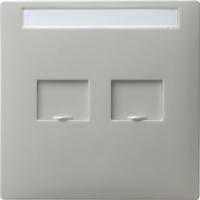 Gira 0663 42 Накладка с закрывающими задвижками и полем для надписи для Modular Jack 2-местн.