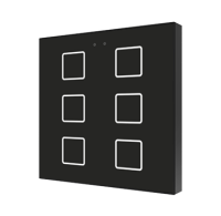 Zennio ZVIF6V2A Выключатель сенсорный KNX Flat 6 V2, 6-кнопочный, LED индикация, цвет: Чёрный