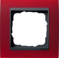 Gira 0211 88 Установочная рамка Gira Event Opaque Красный с промежуточной рамкой антрацитового цвета