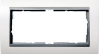 Gira 1002 806 Установочная рамка Gira Event Белый глянцевый с промежуточной рамкой цвета "алюминий"