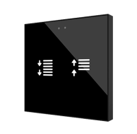 Zennio ZVIF2V2A Выключатель сенсорный KNX Flat 2 V2, 2-кнопочный, LED индикация, цвет: Чёрный