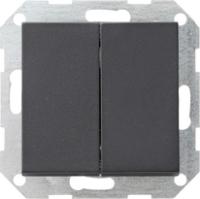 Gira 286028 Кнопочный выключатель 10 AX 250 В~ с вертикально расположенной клавишей двойн.Двухканальный выключатель