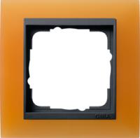 Gira 0211 87 Установочная рамка Gira Event Opaque Оранжевый с промежуточной рамкой антрацитового цвета