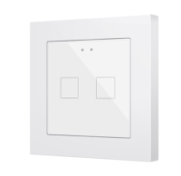 Zennio Емкостный сенсорный выключатель с подсветкой (55 x 55 мм) Flat 55 X2v2, 2-кнопочный, цвет: белый ZVIF55X2V2W