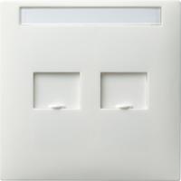 Gira 0663 40 Накладка с закрывающими задвижками и полем для надписи для Modular Jack 2-местн.