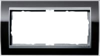 Gira 1002 736 Установочная рамка Gira Event Clear Черный с промежуточной рамкой цвета "алюминий"
