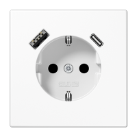 Jung LS1520-15CAWW Розетка 2К+З 16А 250В~, с разъемом  USB Typ AC, белый