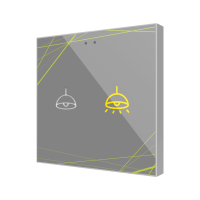 Zennio ZVIFR2C360 Плоский RGB 2. Стеклянная емкостная кнопка, 2 кнопки, 360° настройка