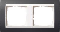 Gira 0212 328 Установочная рамка Gira Event Антрацитовый с промежуточной рамкой белого глянцевого цвета
