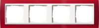 Gira 0214 398 Установочная рамка Gira Event Opaque Красный с промежуточной рамкой белого глянцевого цвета