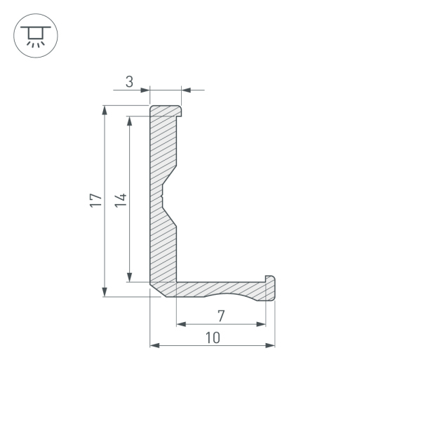 Оборудование Arlight 026689 Профиль ALM-BASE-H10-2000 (ARL, Алюминий) по выгодной цене. Купить в Москве со скидкой.