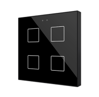 Zennio ZVIF4V2A Выключатель сенсорный KNX Flat 4 V2, 4-кнопочный, LED индикация, цвет: Чёрный