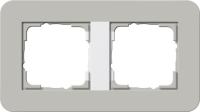 Gira 0212 412 Установочная рамка Gira E3 Soft-Touch серый с несущей рамкой цвета белый глянцевый