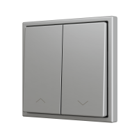 Zennio ZS702PB2SHS ZS70, Двойная мягкая кнопка для 2 бинарных входов 70x70 мм – Значок затвора, Серебристый