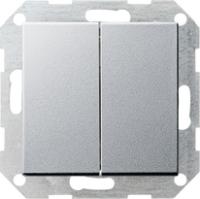 Gira 286126 Кнопочный выключатель 10 AX 250 В~ с вертикально расположенной клавишей двойн.Перекрестный переключатель, 2-клавишн.