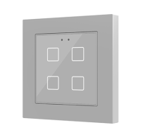 Zennio Выключатель сенсорный KNX Flat 55 X4, версия vT,  4-кнопочный, цвет: серебро ZVIF55X4VTS