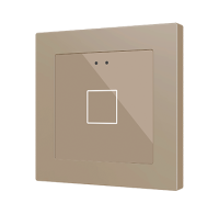 Zennio ZVIFR55X1C Flat RGB 55 X1. Емкостный сенсорный переключатель с RGB-подсветкой (55 x 55 мм), 1 кнопка, шампань