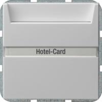 Gira 0140015 Кнопочный выключатель для гостиничной карточки 10 AX 250 В~ с подсветкой и с полем для надписиПереключающий контакт 1-пол.