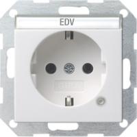 Gira 0452 27 Розетка SCHUKO 16 A 250 В~ с контрольной лампочкой и полем для надписи