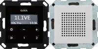 Gira 2280015 Радио скрытого монтажа RDS с громкоговорителемНакладка управления с внешним видом "черное стекло", System 55