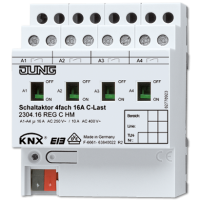 Jung 2304.16 REGCHM KNX актуатор коммутирующий, 4 группы, C-нагрузка