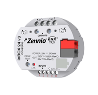 Zennio Многофункциональный привод для скрытого монтажа с 2 выходами (16 A C-нагрузка) и 4 аналого-цифровыми входами, inBOX 24 v3 ZIOIB24V3