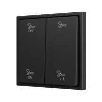 Zennio ZS702PB4AC ZS70, Двойная мягкая кнопка для 4 бинарных входов 70x70 мм – Антрацит – На заказ