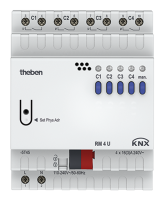 Theben 4940223 4-х канальный релейный актуатор. Линейка FIX1 RM 4 U KNX