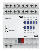Theben 4940200 Универсальный актуатор: 8 каналов реле или 4 канала управления приводами штор FIX1 RM 8 T KNX