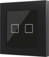 Zennio Выключатель сенсорный KNX Flat 55 X2, 2-кнопочный, цвет: Чёрный ZVI-F55X2-A