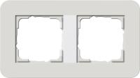 Gira 0212 411 Установочная рамка Gira E3 Soft-Touch светло-серый с несущей рамкой цвета белый глянцевый