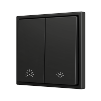 Zennio ZS702PB2AC ZS70, Двойная мягкая кнопка для 2 бинарных входов 70x70 мм – Антрацит, На заказ