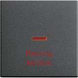 Gira 0678 28 Клавиша с контрольным окошком и надписью "Heizung Ein/Aus" (Отопление вкл/выкл)