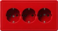 Gira 0199 43 Тройная розетка SCHUKO 16 A 250 В~ с однокомпонентной установочной рамкой