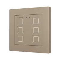 Zennio ZVIT55X6C Tecla 55 X6. PC-ABS емкостная кнопка 55x55 - 6 кнопок - ,цвет: шампанское (рама ZS55 не входит в комплект)