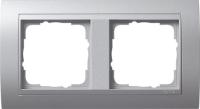 Gira 0212 36 Установочная рамка Gira Event Цвет "алюминий" с промежуточной рамкой цвета "алюминий"