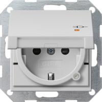 Gira 2763 015 Розетка SCHUKO 16 A 250 В~ с откидной крышкой, контрольной лампочкой, с затвором (shutter) и символом