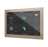 Zennio ZVIZ100C Емкостная сенсорная панель с 3,5-дюймовым дисплеем и датчиком влажности Z100, цвет: шампань