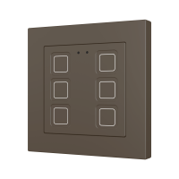 Zennio ZVITR55X6M Tecla RGB 55 X6. Емкостная кнопка из PC-ABS 55x55, 6 кнопок, мокко (рамка ZS55 не входит в комплект)