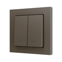 Zennio ZS552PB2SHM ZS55, Двойная мягкая кнопка для 2 бинарных входов 55x55 мм – Значок затвора, Мокко
