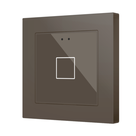 Zennio ZVIFR55X1M Плоский RGB 55 X1. Стеклянная емкостная кнопка 55x55, 1 кнопка, мокко (рамка ZS55 не входит в комплект)