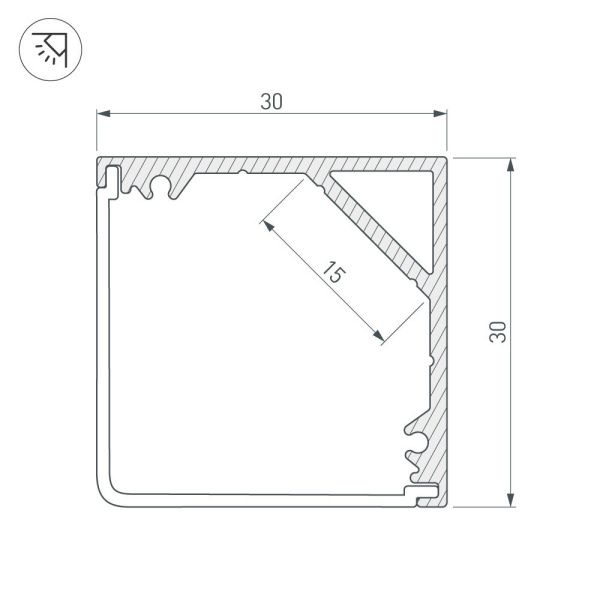 Оборудование Arlight 019333 Профиль SL-KANT-H30-2000 ANOD (Arlight, Алюминий) по выгодной цене. Купить в Москве со скидкой.