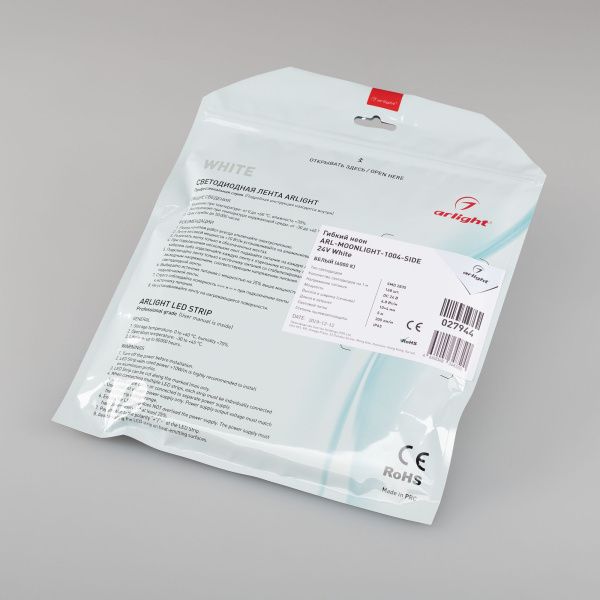 Оборудование Arlight 027944 Гибкий неон ARL-MOONLIGHT-1004-SIDE 24V White (Arlight, 7.2 Вт/м, IP65) по выгодной цене. Купить в Москве со скидкой.