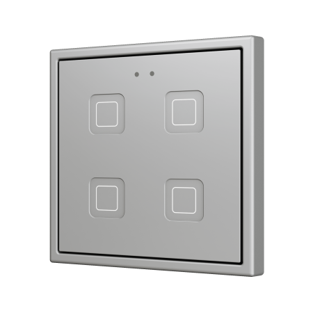 Zennio ZVITR70X4S Tecla RGB 70 X4. PC-ABS Емкостная кнопка с RGB-подсветкой, 70 x 70 пикселей, 4 кнопки