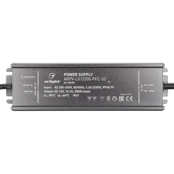 Оборудование Arlight 023353 Блок питания ARPV-LG12200-PFC-S2 (12V, 16.7A, 200W) (Arlight, IP67 Металл, 5 лет) по выгодной цене. Купить в Москве со скидкой.