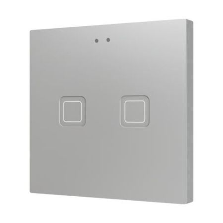 Zennio ZVIT2S Tecla 2. PC-ABS Емкостная кнопка - 2 кнопки - Серебристый