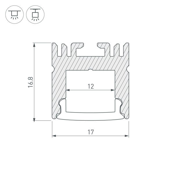 Оборудование Arlight 018685 Профиль ARH-LINE-1716-2000 ANOD (Arlight, Алюминий) по выгодной цене. Купить в Москве со скидкой.